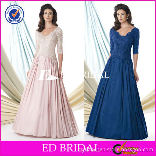 M784 2014 Fitted Lace Top Floor Length With Sleeve Fat Mother Of The Bride Dresses